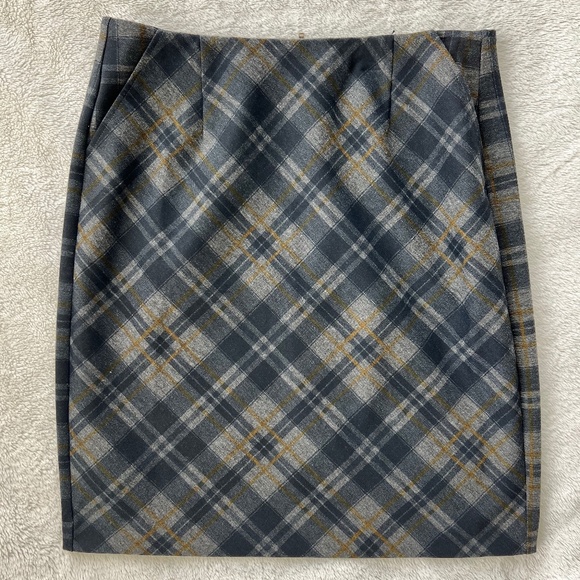 Cabi Kennedy Tartan Plaid Knit A-Line Pencil Skirt - Picture 1 of 3